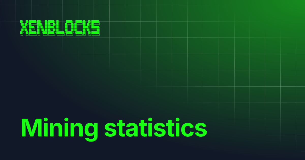 Mining statistics | Xenblocks PoW